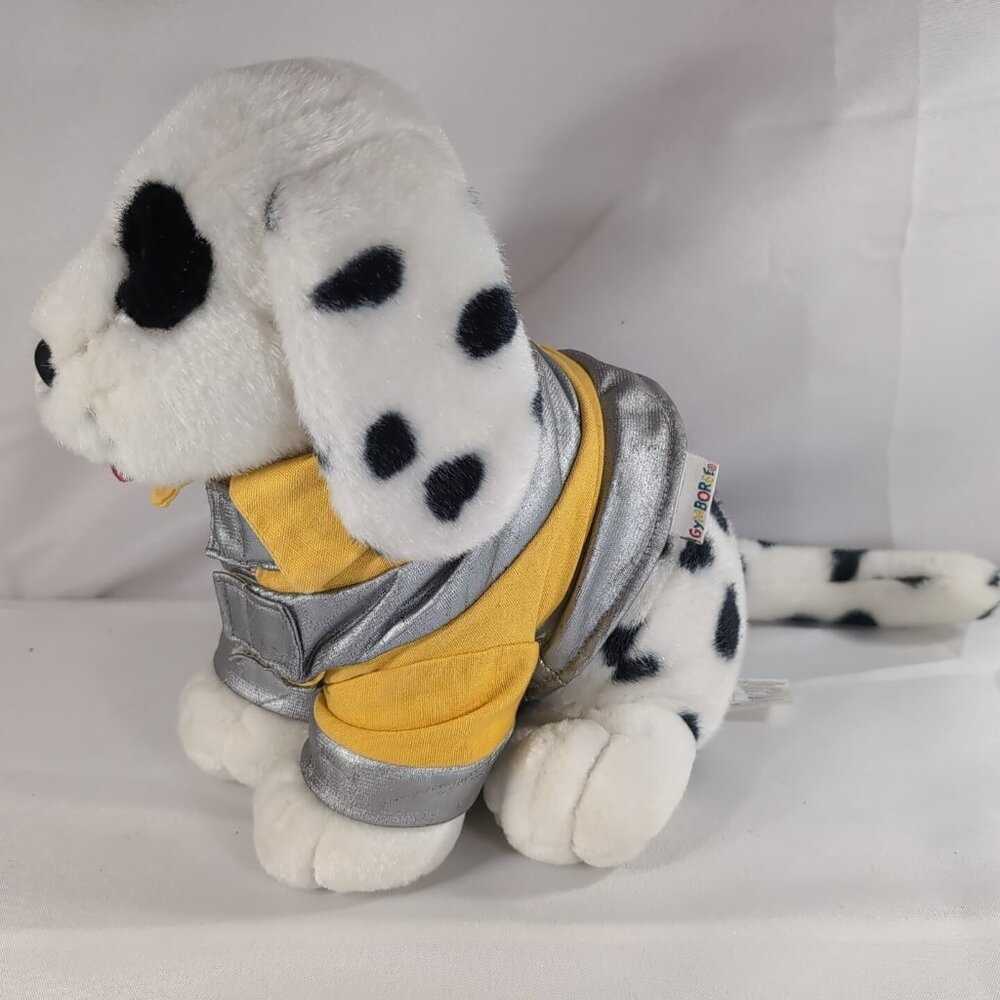Gymboree Dalmatian Plush Firefighter Sitting Tongue Out Spots Puppy Dog VTG 10in